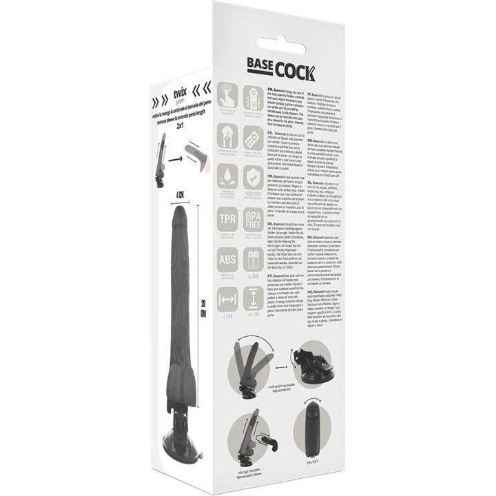 BASECOCK Realistic vibrator with testicles and remote