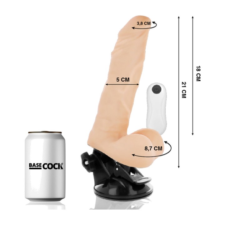 BASECOCK Vibratore realistico articolabile con telecomando