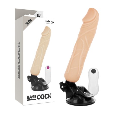 vibromasseur réaliste avec télécommande blanche 20cm ø4cm