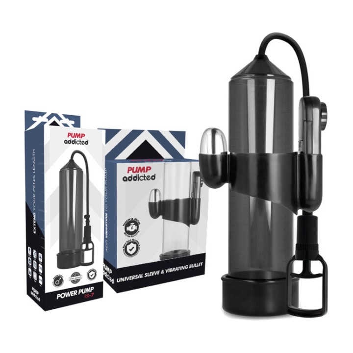 PUMP ADDICTED Bomba de erección con vibrador RX7 D-220986VAR
