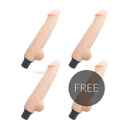 pack of self-lubricating realistic vibrators harald-24cm ø4cm 4 uds