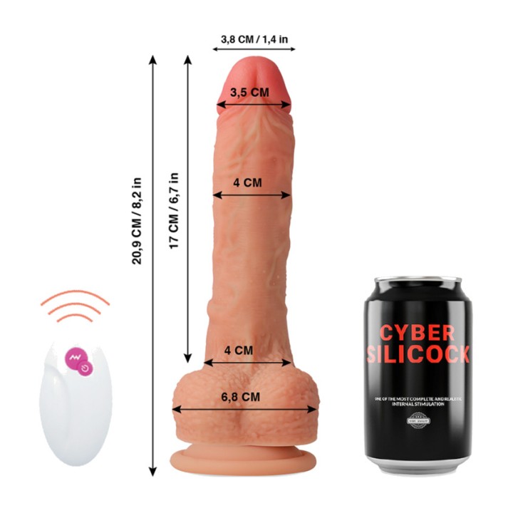 CYBER SILICOCK Vibratore realistico con telecomando MASTER
