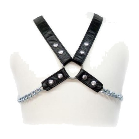 arnés corporal de cuero con cadenas para hombre chain-ii
