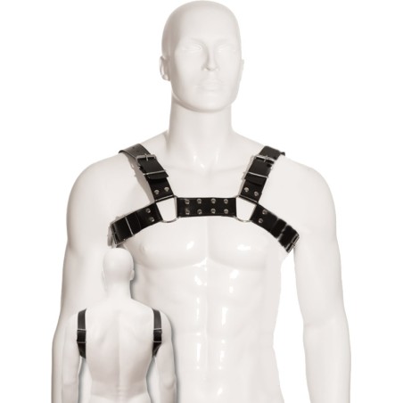 men's leather body harness bull dog