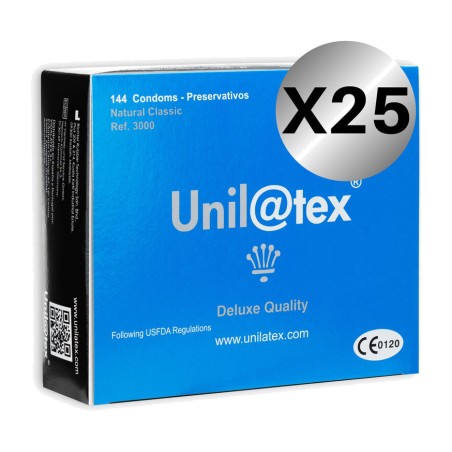 pack de 25 cajas de preservativos naturales 144 uds