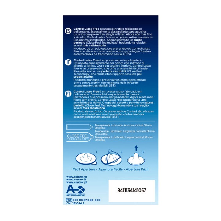 CONTROL Χωρίς λατέκς προστατευτικά FREE 5 UDS D-196564