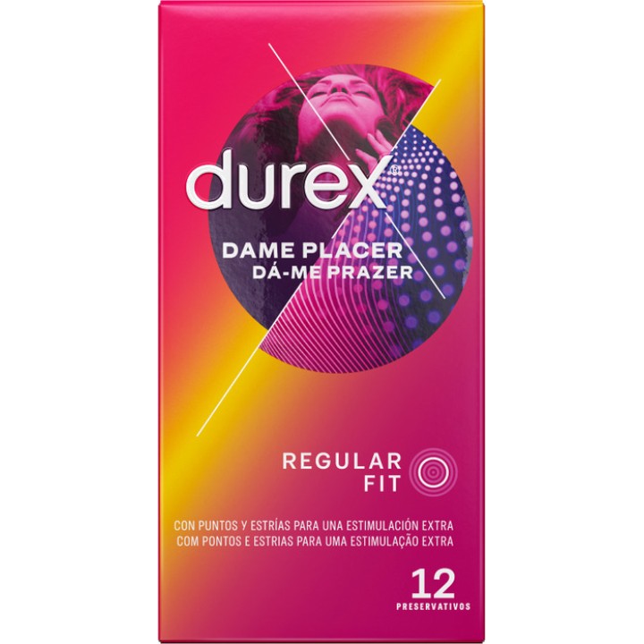 DUREX Preservativos com pontos e risca DAME-PLACER 12 UDS