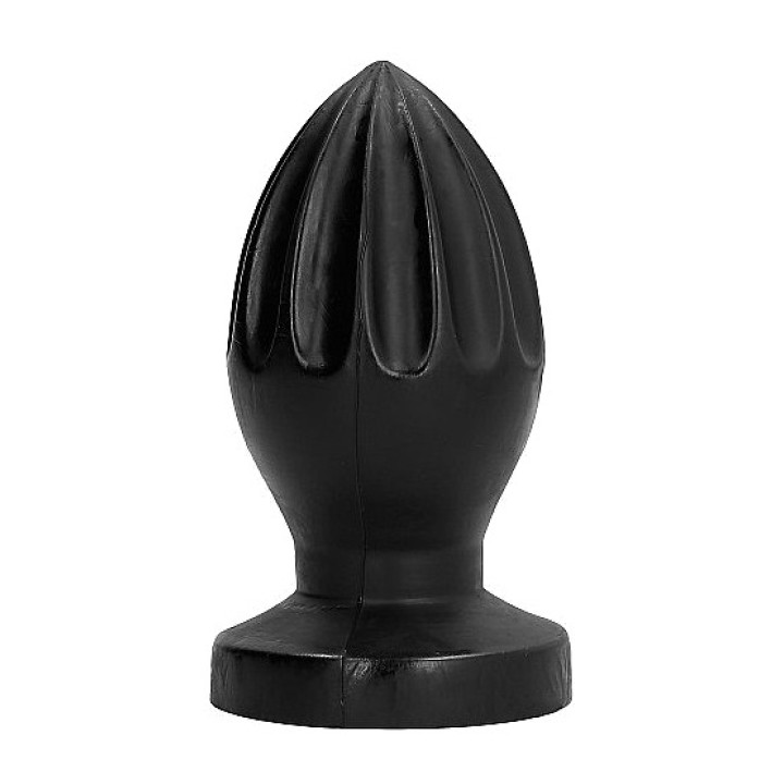 ALL BLACK Ovaler gerippter Analplug 12 CM D-221850
