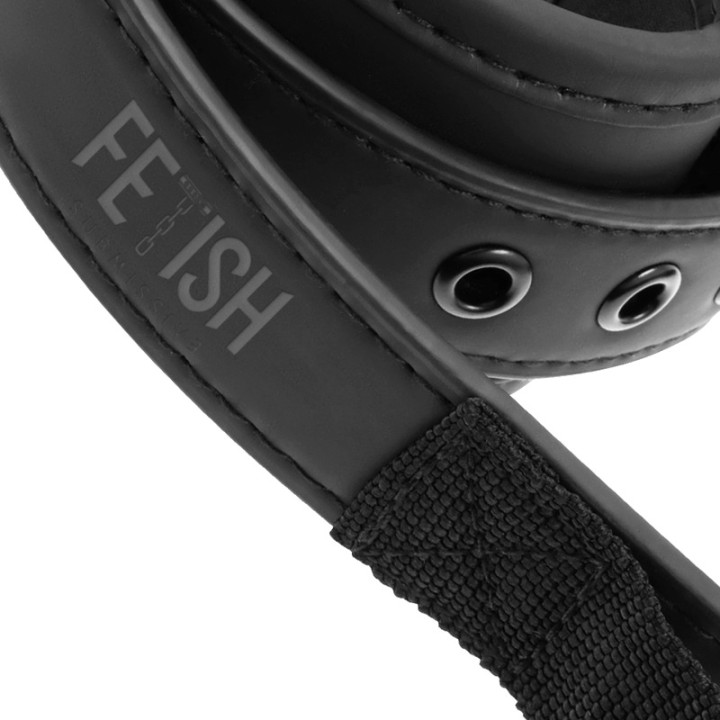FETISH SUBMISSIVE Cuffs with pull strap and neoprene lining