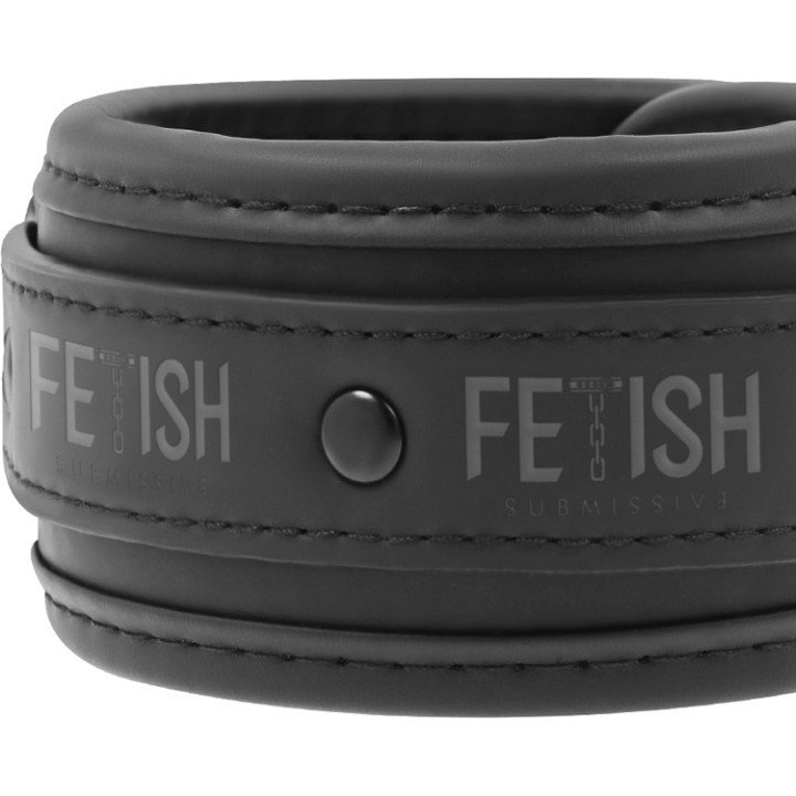 FETISH SUBMISSIVE Vegan leather ankle cuffs with neoprene