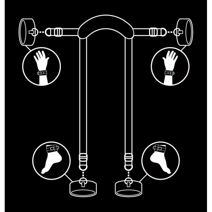 FETISH SUBMISSIVE Set de 4 esposas para posición master con