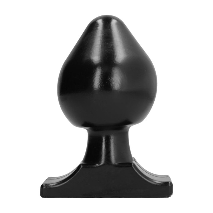 ALL BLACK Drop-shaped anal plug with flat base 19 CM