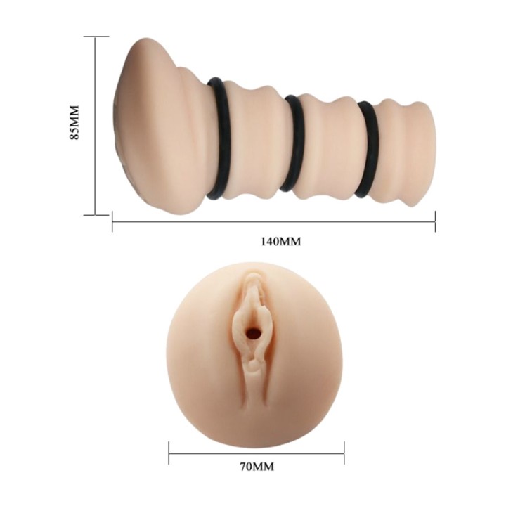 CRAZY BULL Vaginalmasturbator mit Ringen, Modell 2 D-214870