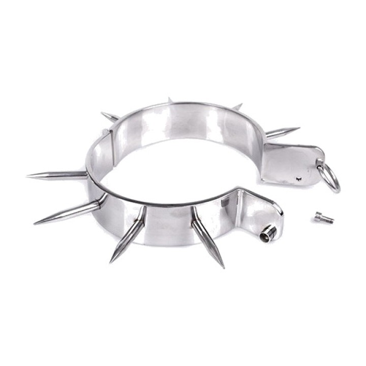 METAL HARD BDSM slave collar with spikes D-205399