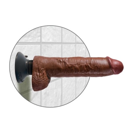 realistic vibrating dildo with testicles king cock 25.5cm