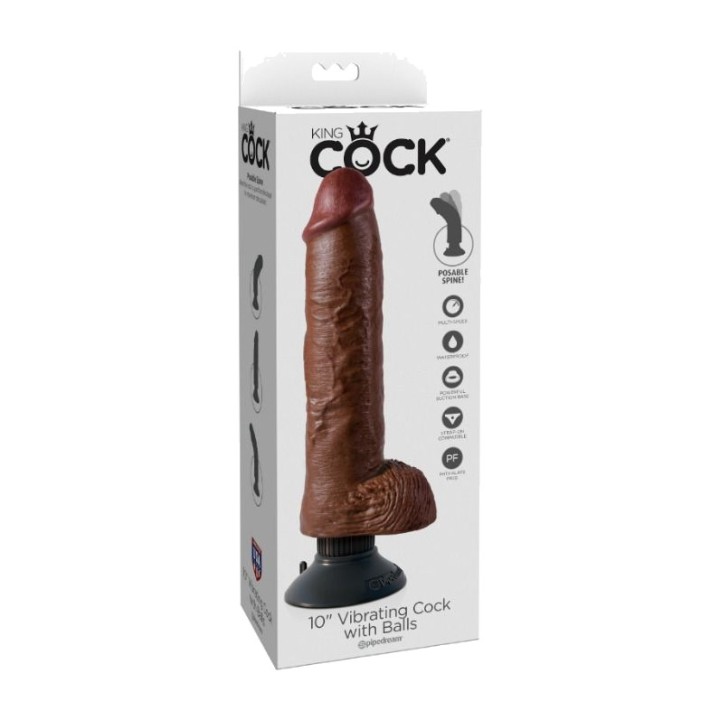PIPEDREAM Realistic vibrating dildo with testicles KING COCK