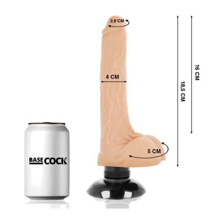 BASECOCK 2-in-1 realistic vibrator 18,5CM Ø4CM D-223027VAR