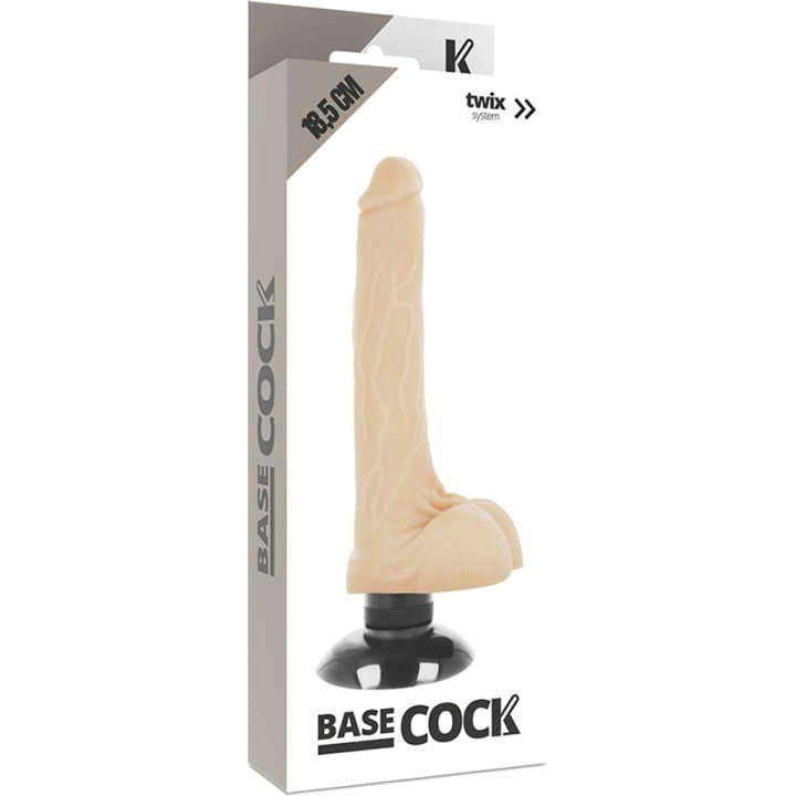 BASECOCK Vibrador realístico 2 en 1 18,5CM Ø4CM D-223027VAR