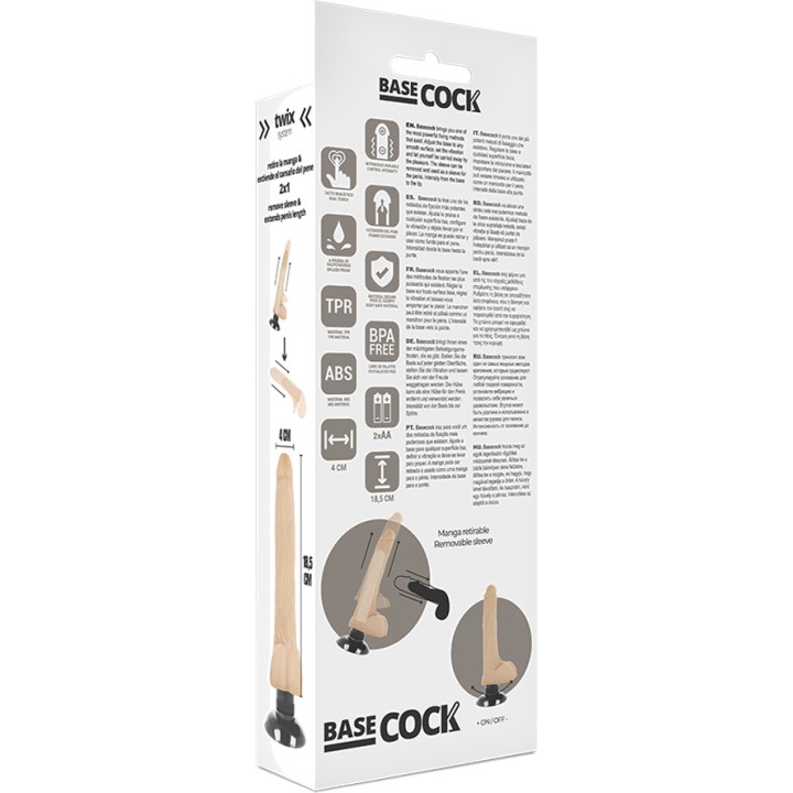 BASECOCK 2-in-1 realistic vibrator 18,5CM Ø4CM D-223027VAR