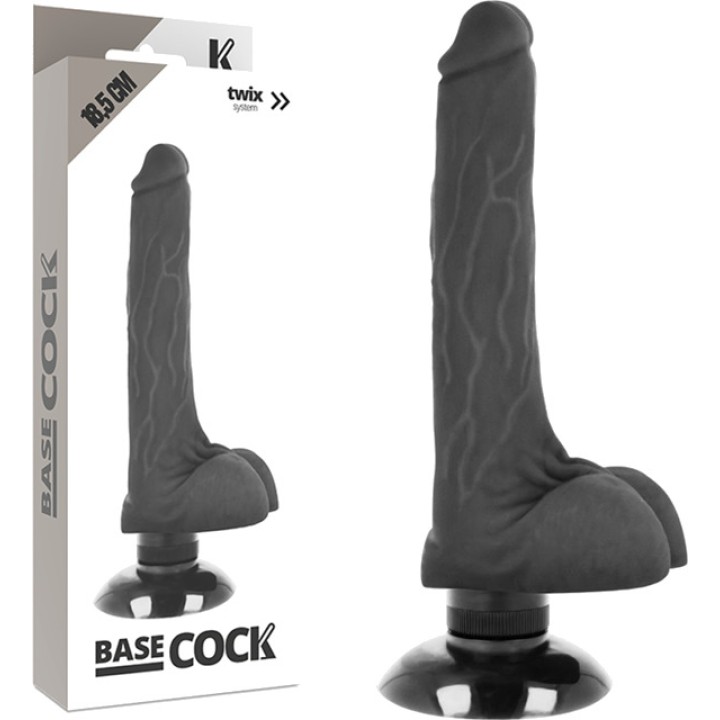 BASECOCK Realistischer Vibrator 2-in-1 18,5CM Ø4CM