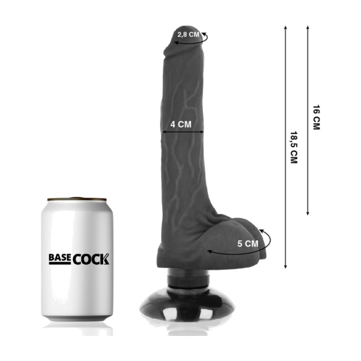 BASECOCK Vibratore realistico 2 in 1 18,5CM Ø4CM D-223027VAR