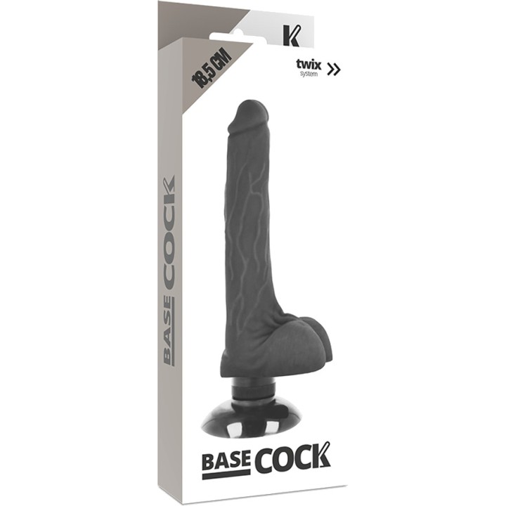 BASECOCK Realistischer Vibrator 2-in-1 18,5CM Ø4CM