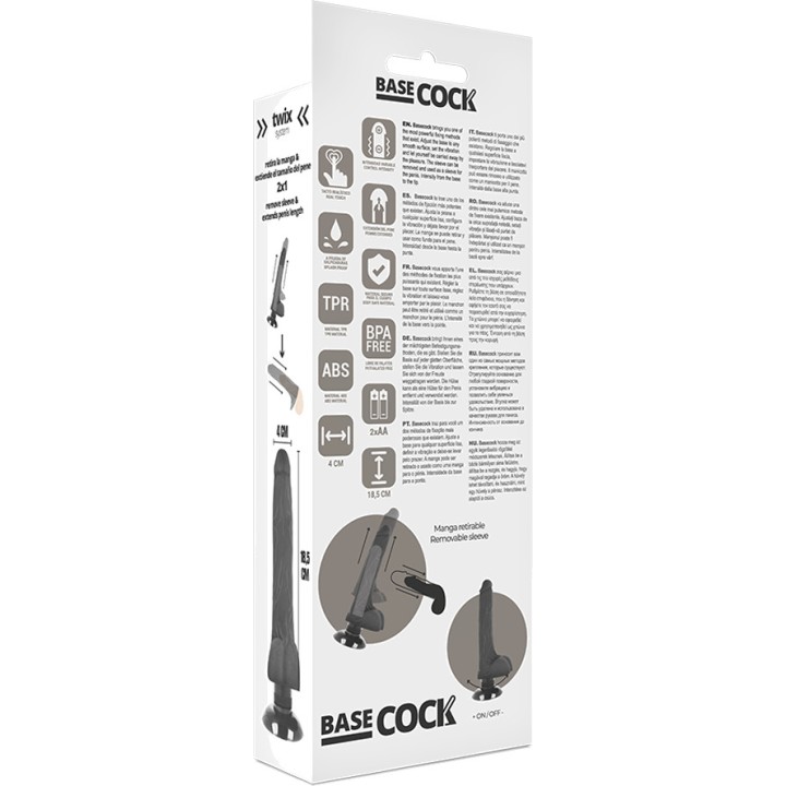 BASECOCK 2-in-1 realistic vibrator 18,5CM Ø4CM D-223027VAR