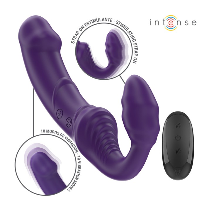 INTENSE Dual vibrator with remote control JILL 20 CM