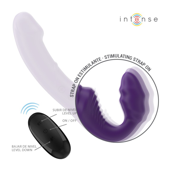INTENSE Dual vibrator with remote control JILL 20 CM