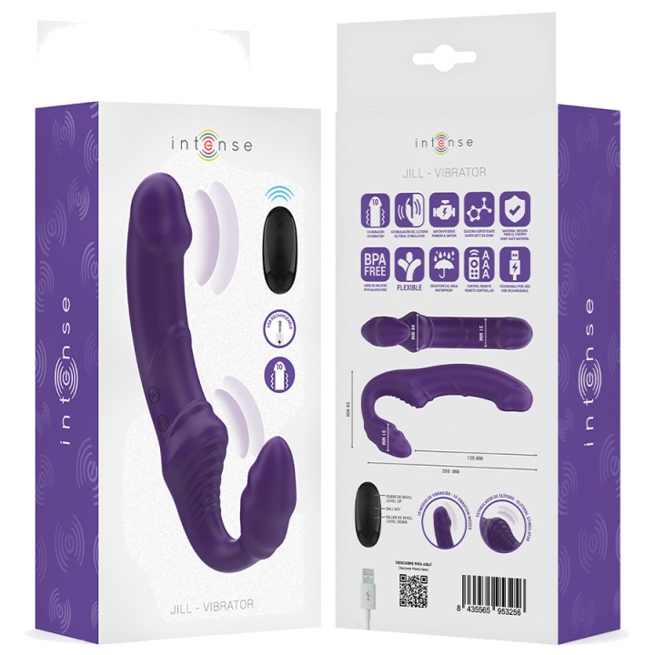 INTENSE Dual vibrator with remote control JILL 20 CM