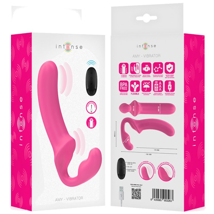 INTENSE Dual vibrator with remote control AMY 20 CM D-244455