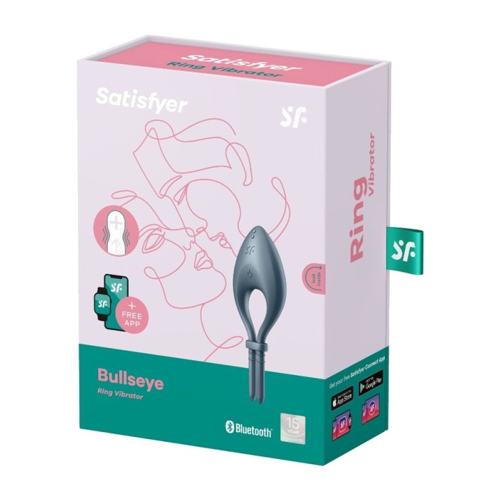 SATISFYER Vibrating ring for the penis with app BULLSEYE