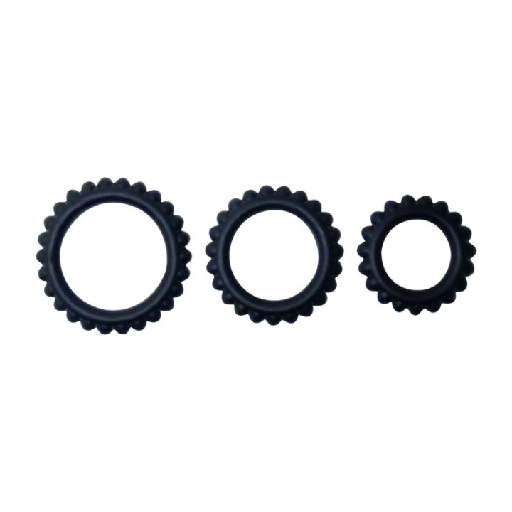 BAILE Set med 3 ringe til penissen TITAN 2,8CM 2,4CM 1,9CM