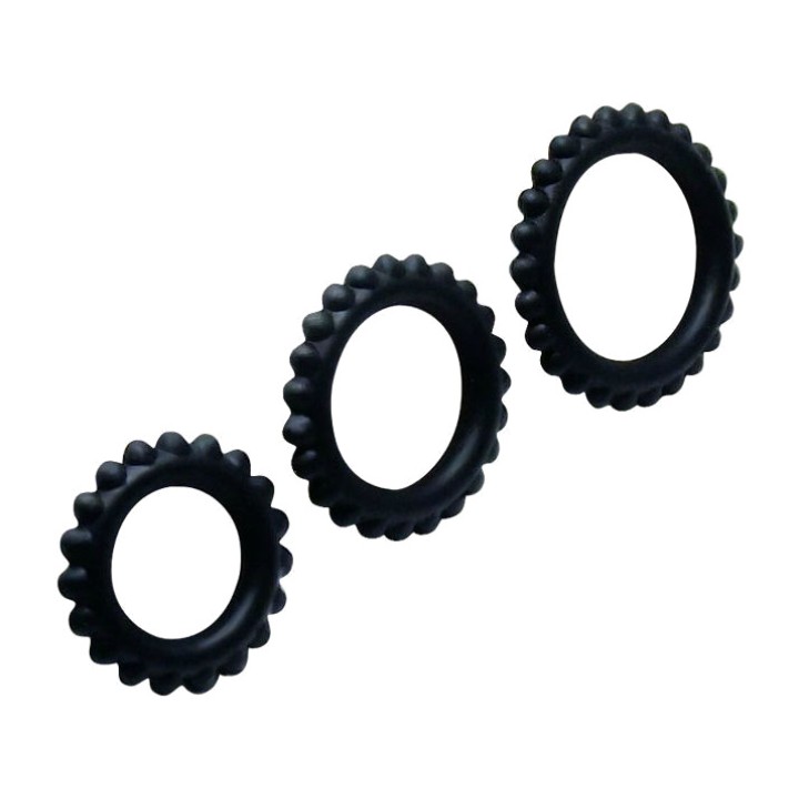 BAILE Set med 3 ringar för penis TITAN 2,8CM 2,4CM 1,9CM
