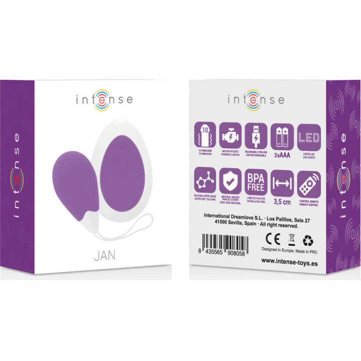 INTENSE Ovală vibratoare cu comandă remote JAN D-221059VAR
