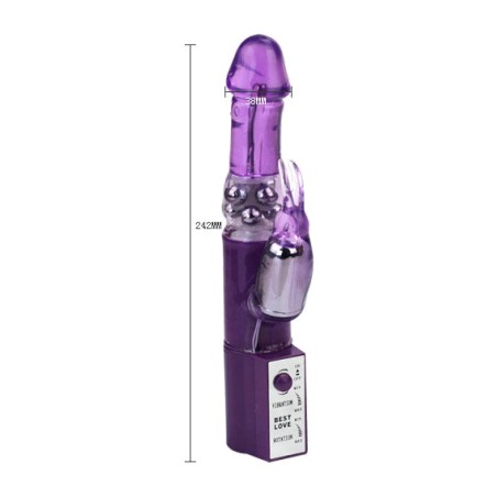 rotating rabbit vibrator with pearls hot lady ii