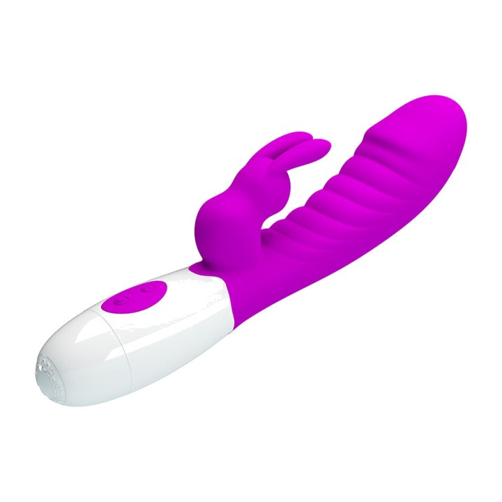 PRETTY LOVE Vibrátor so štětcom NAUGHTY BUNNY D-245190