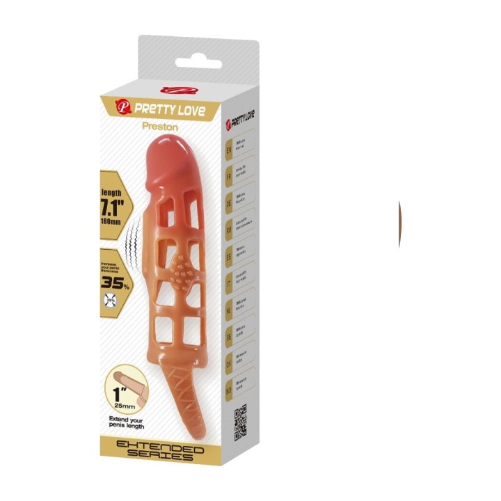 PRETTY LOVE Couvre-pénis avec vibration PRESTON 18 CM