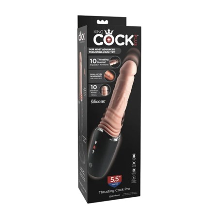 dildo realístico de silicona con empuje, vibración y calor king cock plus thrusting-cock-pro 12,7 cm