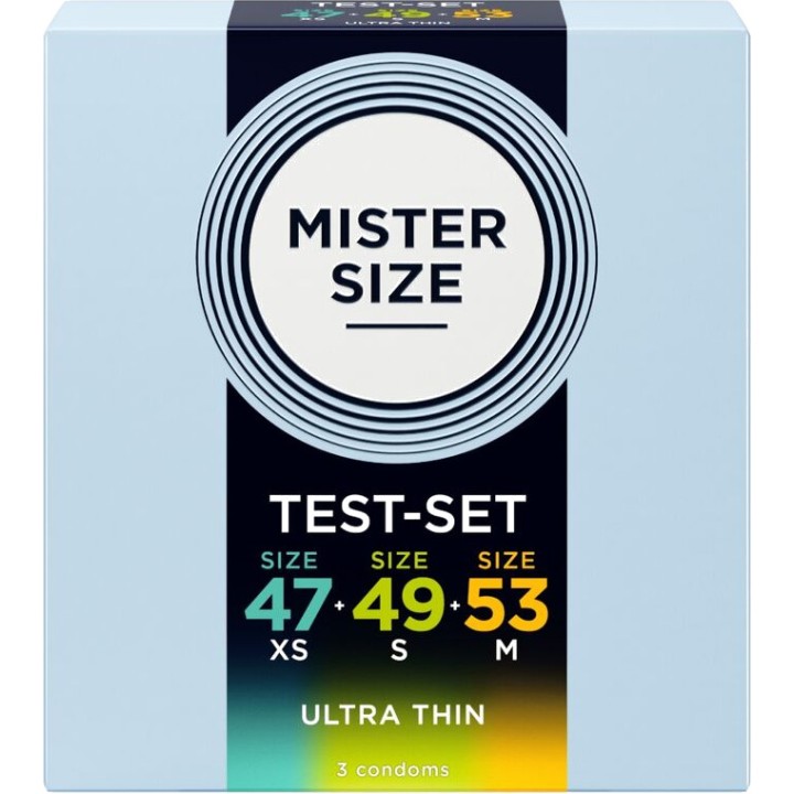 MISTER SIZE Sample pack of 3 ultra-thin condoms in different