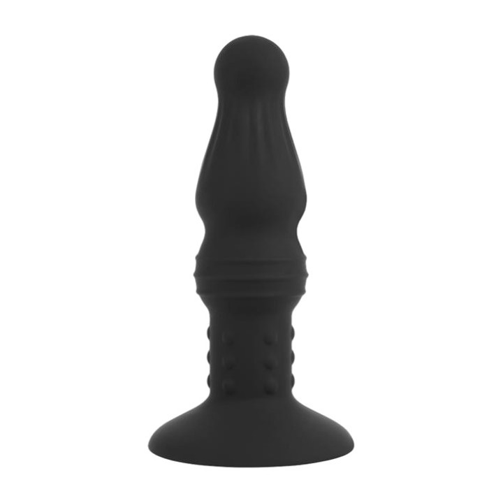 CHISA Plug anal de silicona texturizado con anillo y ventosa