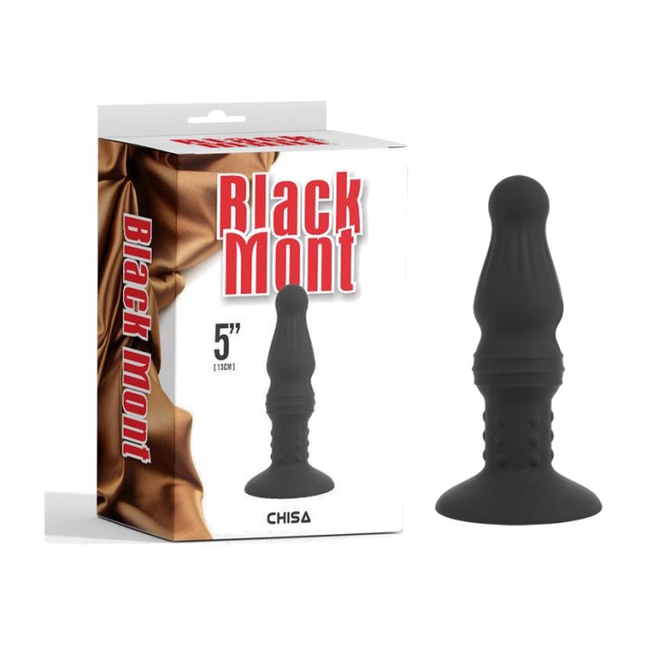 CHISA Textured silicone anal plug with ring and suction cup