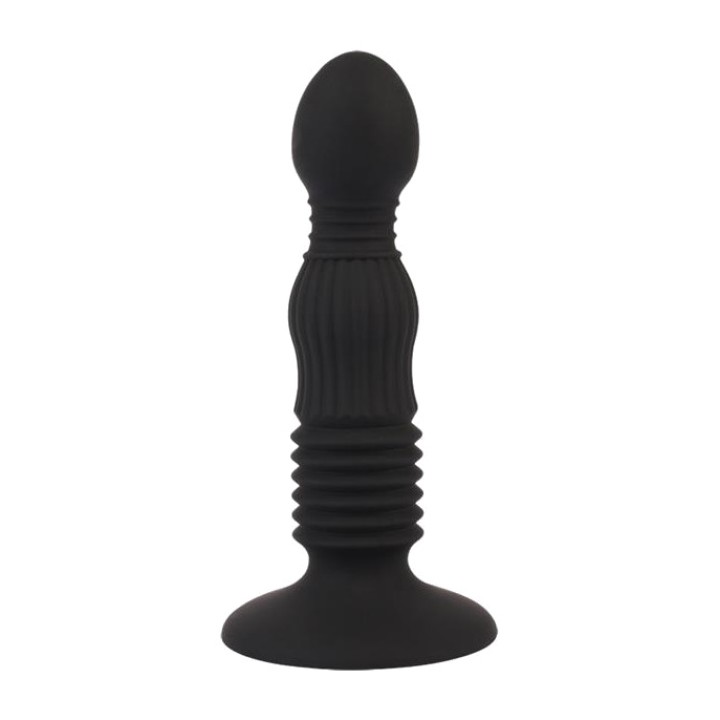 CHISA Plug anal de silicona estriado con ventosa DELIGHT
