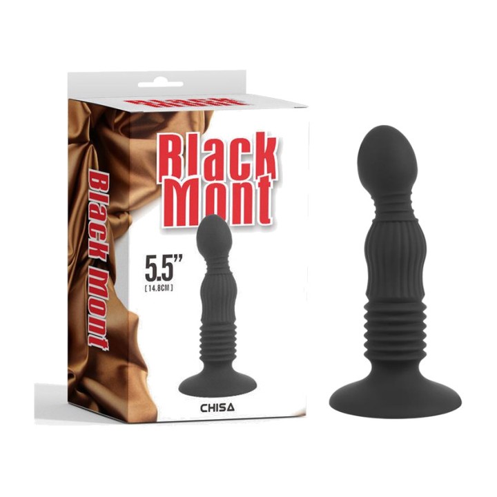 CHISA Plug anal de silicona estriado con ventosa DELIGHT