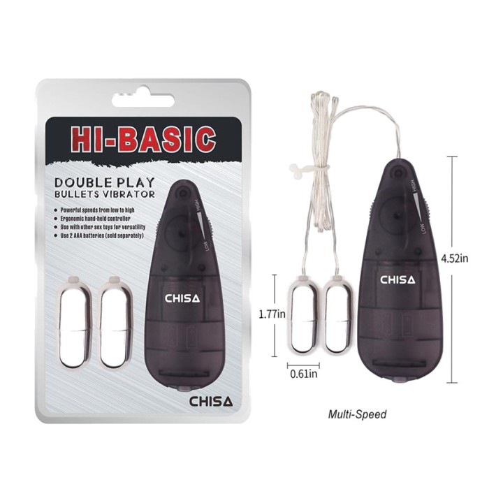 CHISA Double multi-speed vibrating bullet with wired remote