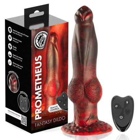 gode vibrant fantasy rechargeable, titan en flammes, avec télécommande prometheus-48188