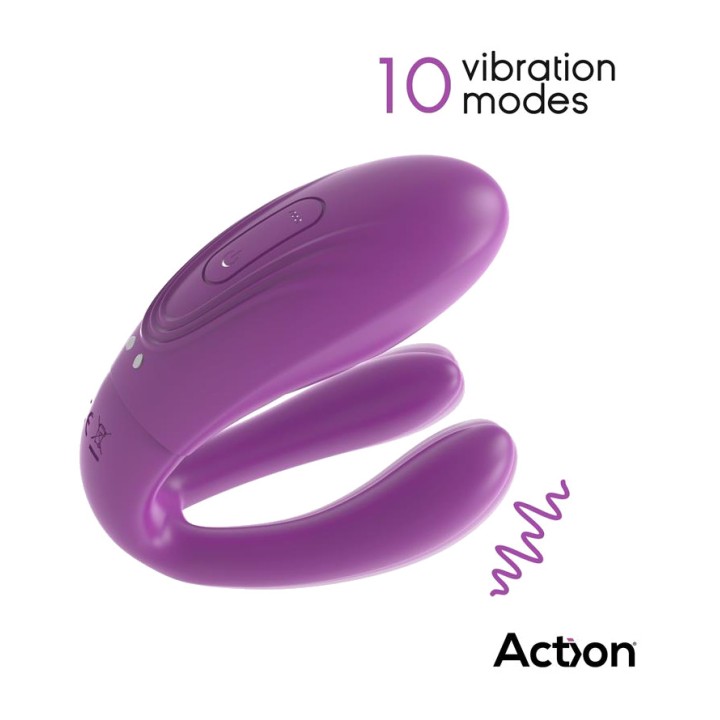 ACTION Rechargeable couples’ vibrator with tapping function