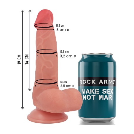 dildo realístic de doble densitat i silicona líquida fox 19cm ø3,2cm