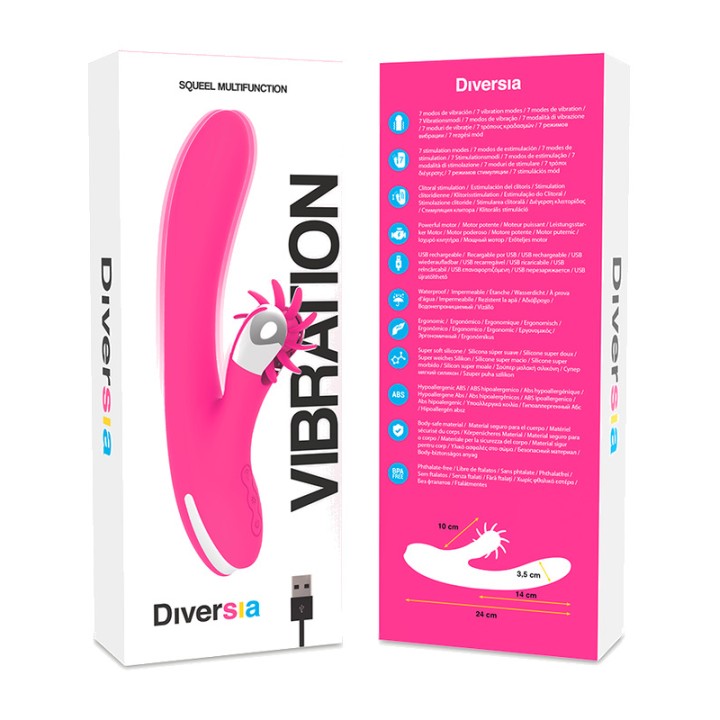 DIVERSIA Vibratorski kraljic BUNNY-VIBRATING 24 CM D-232424