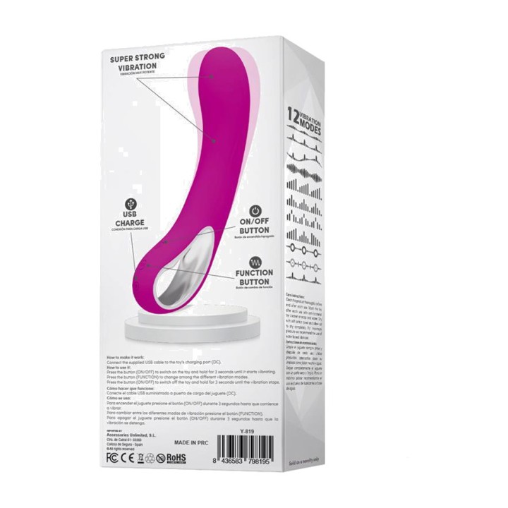 LATETOBED Vibrador de silicona recargable USB de 12